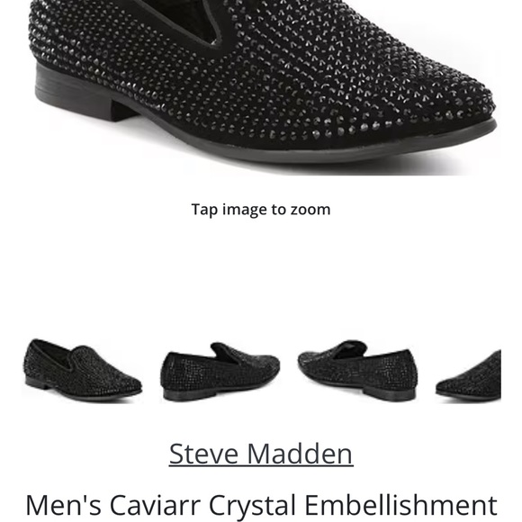NEW IN BOX Steve Madden Men's Caviar Rhinestone Slipper Loafer size 7.5 - Picture 3 of 16